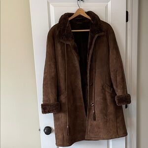 High Society Canada Genuine Sheepskin Jacket with Fur Trim